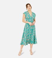 Yumi Kim Yumi Green Floral Midi Dress